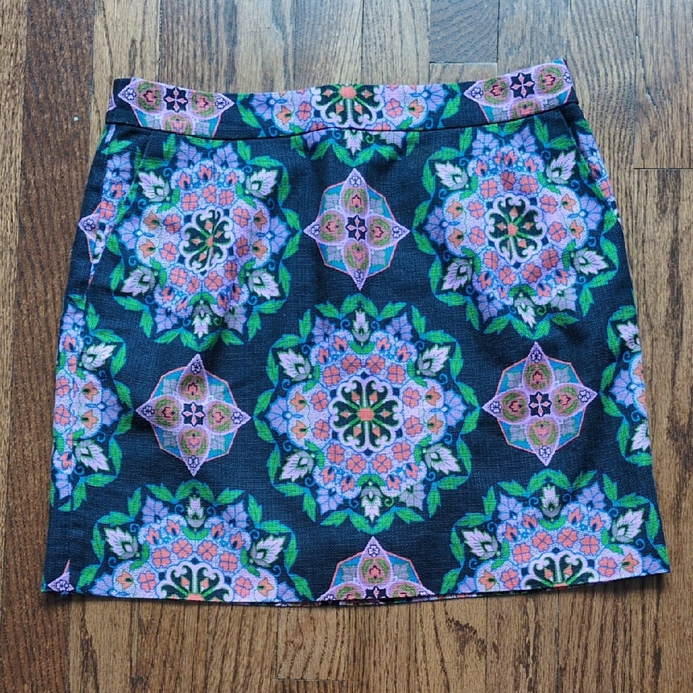 J. Crew Multicolor Mandala Mini Skirt
